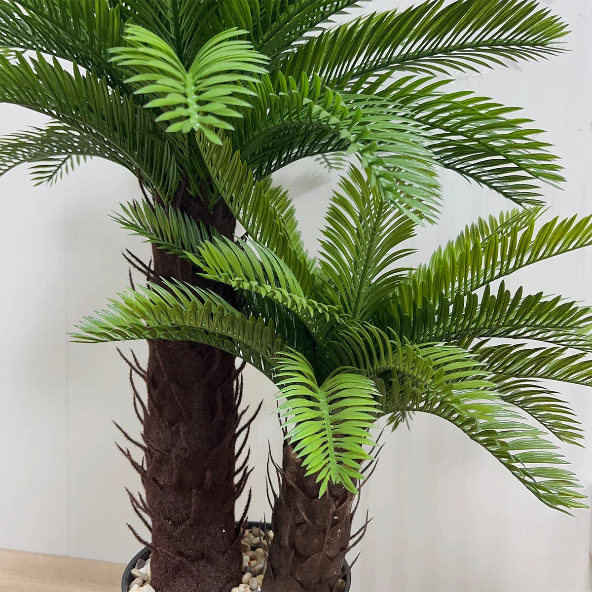 Coconut Palm Artificial Plant With Black Plastic Pot
